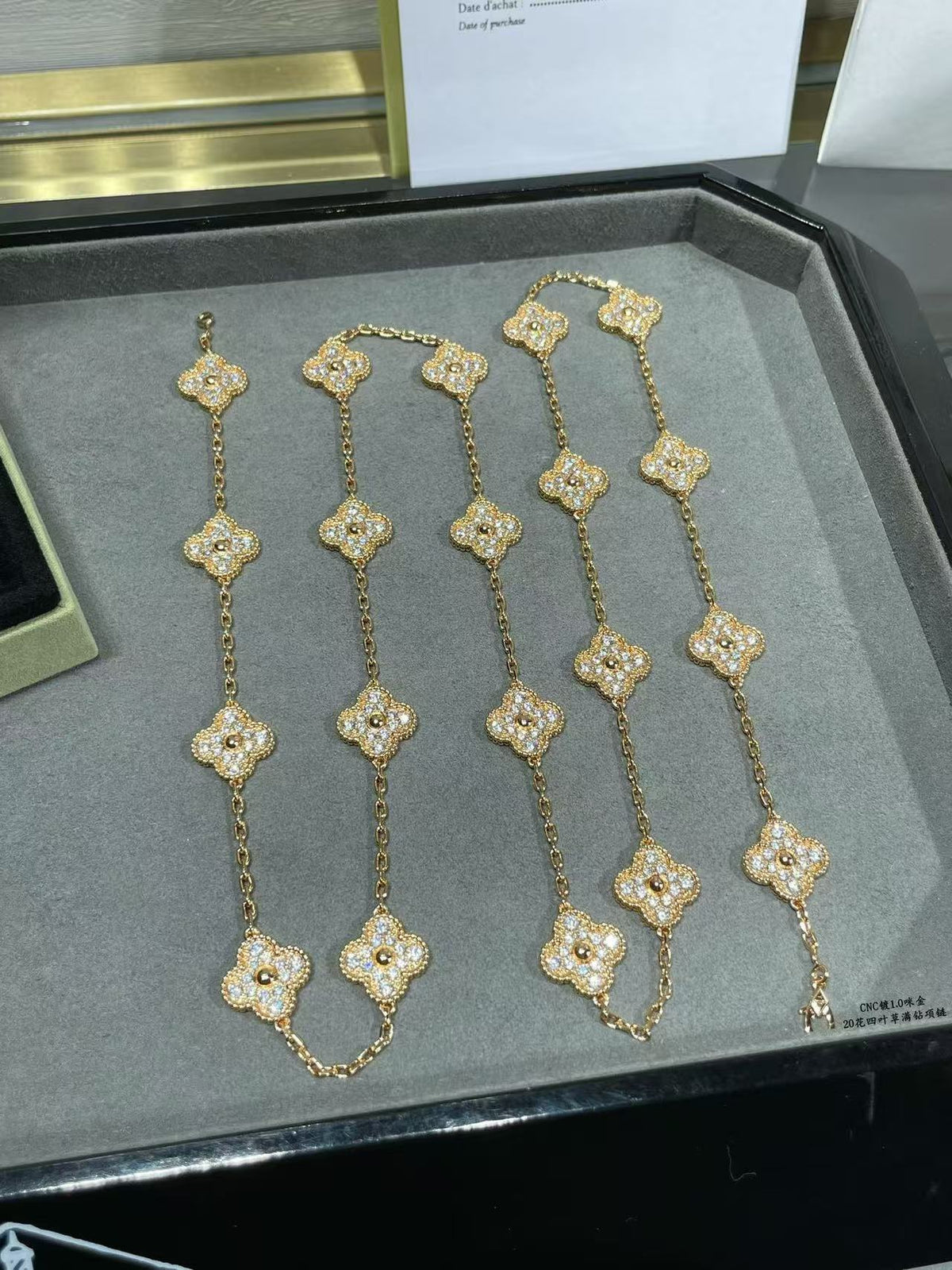 [⭐JeweliWhal]CLOVER 20 MOTIFS FULL-DIAMOND NECKLACE