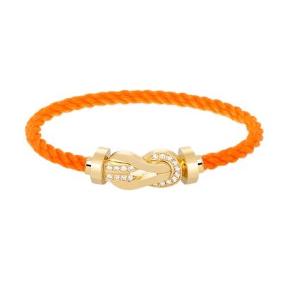 [⭐JeweliWhal]CHANCE LARGE 8 FIGURE BUCKLE HALF DIAMOND BRACELET GOLD
