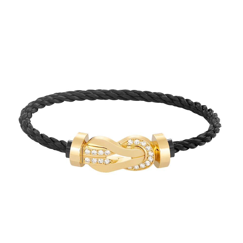 [⭐JeweliWhal]CHANCE LARGE 8 FIGURE BUCKLE HALF DIAMOND BRACELET GOLD