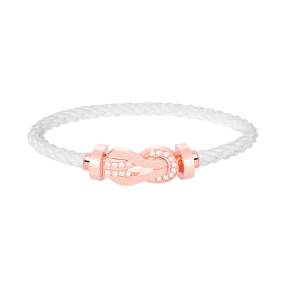 [⭐JeweliWhal]CHANCE LARGE 8 FIGURE BUCKLE HALF DIAMOND BRACELET ROSE GOLD