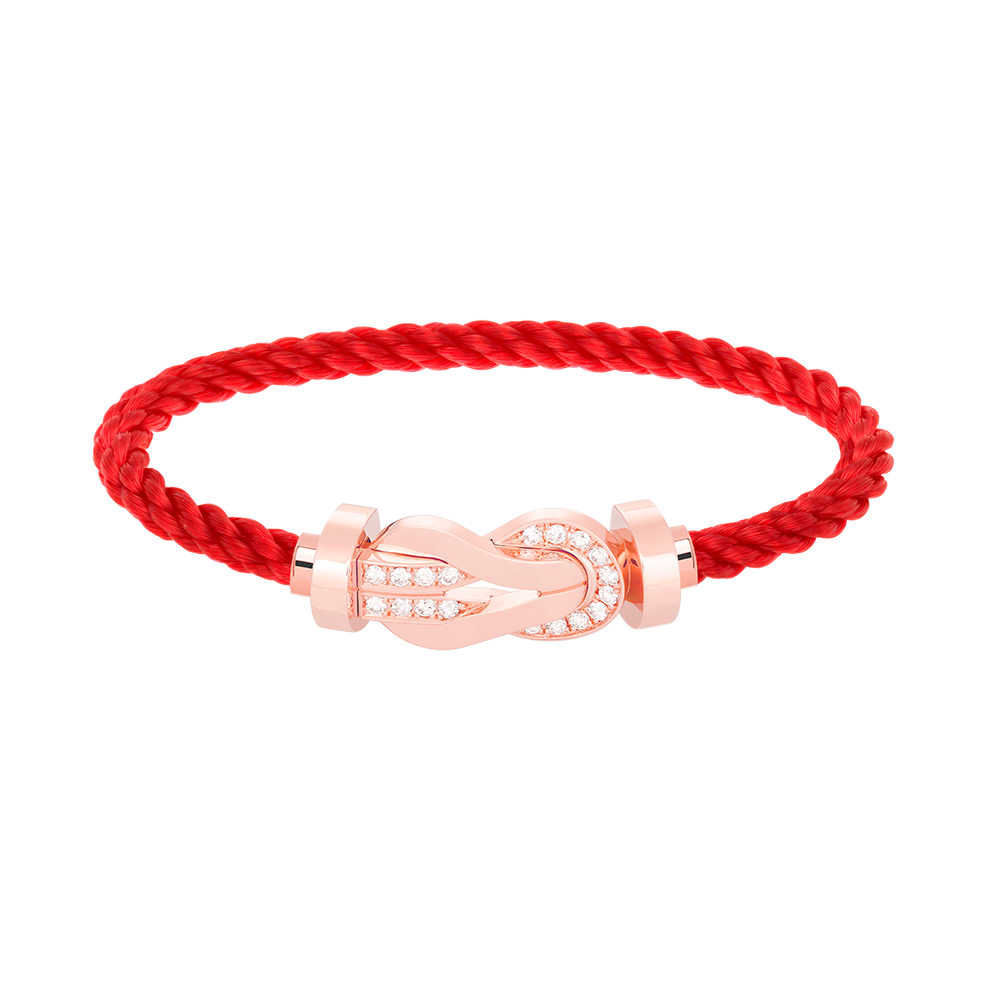 [⭐JeweliWhal]CHANCE LARGE 8 FIGURE BUCKLE HALF DIAMOND BRACELET ROSE GOLD