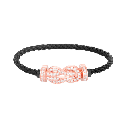 [⭐JeweliWhal]CHANCE LARGE 8 FIGURE BUCKLE FULL DIAMOND BRACELET ROSE GOLD