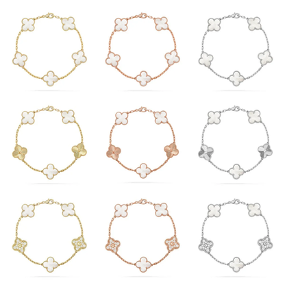 [⭐JeweliWhal]CLOVER WHITE PEARL MOP 5 MOTIF BRACELET COLLECTION