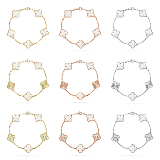 [⭐JeweliWhal]CLOVER WHITE PEARL MOP 5 MOTIF BRACELET COLLECTION