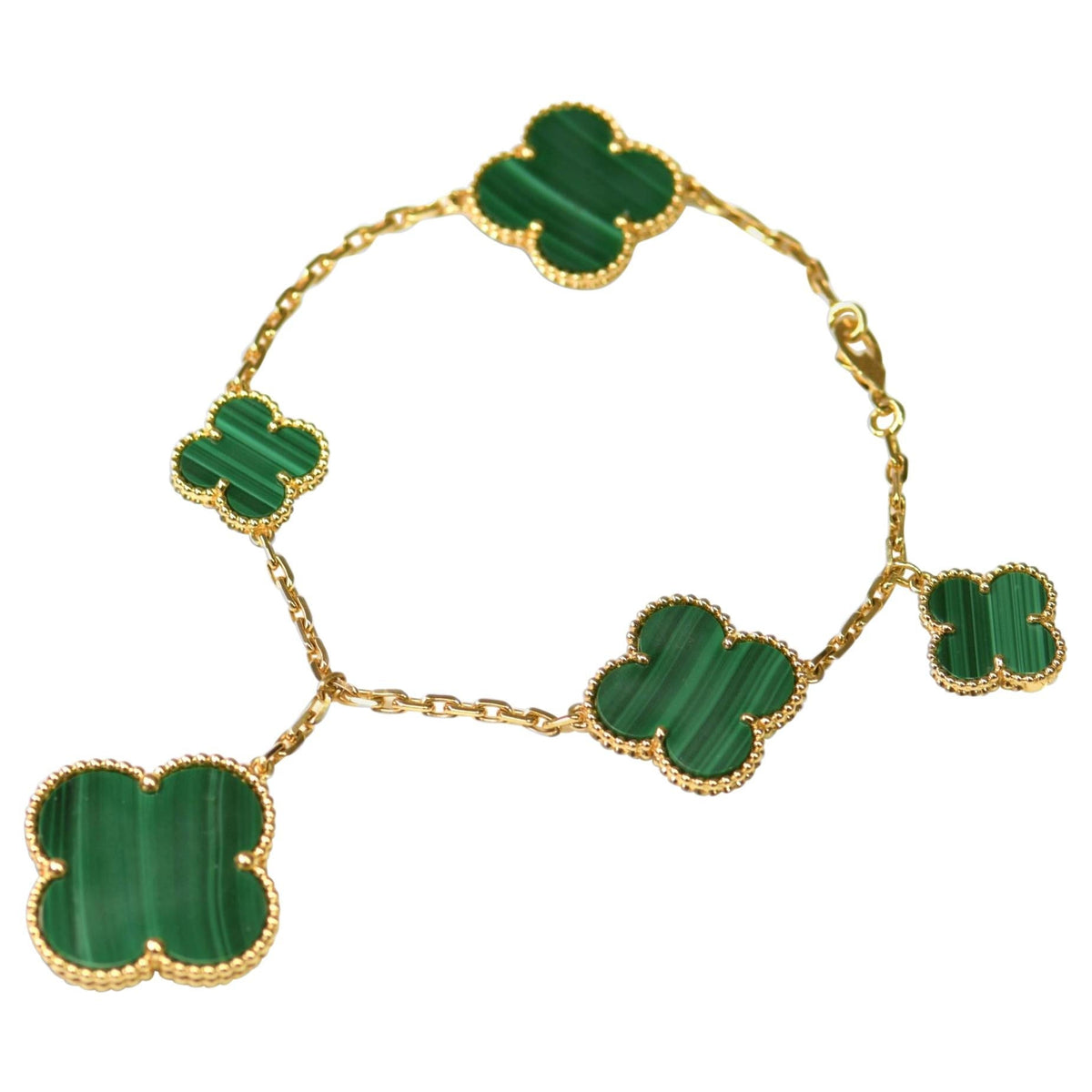 [⭐JeweliWhal]MAGIC CLOVER MALACHITE GOLD BRACELET 5 MOTIFS