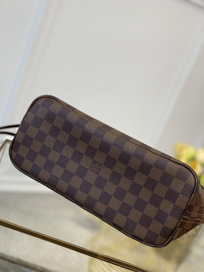 NEVER FULL MM WITH DUSTBAG DAMIER EBENE CANVAS 29CM