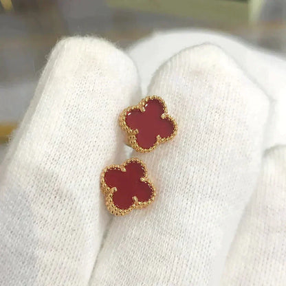 [⭐JeweliWhal]CLOVER MINI 9.5MM CARNELIAN EARRINGS