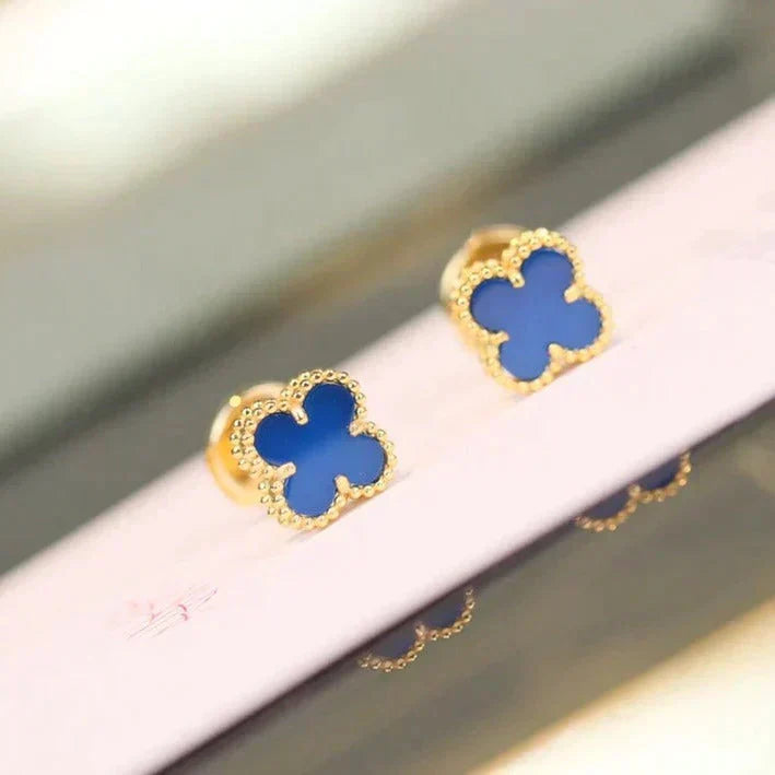 [⭐JeweliWhal]CLOVER MINI 9.5MM TURQUOISE EARRINGS