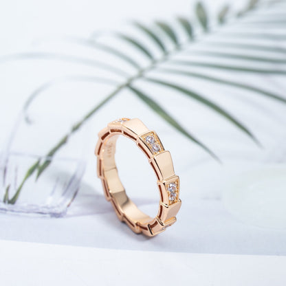 [⭐JeweliWhal]SERPENTI RING PINK GOLD  3MM