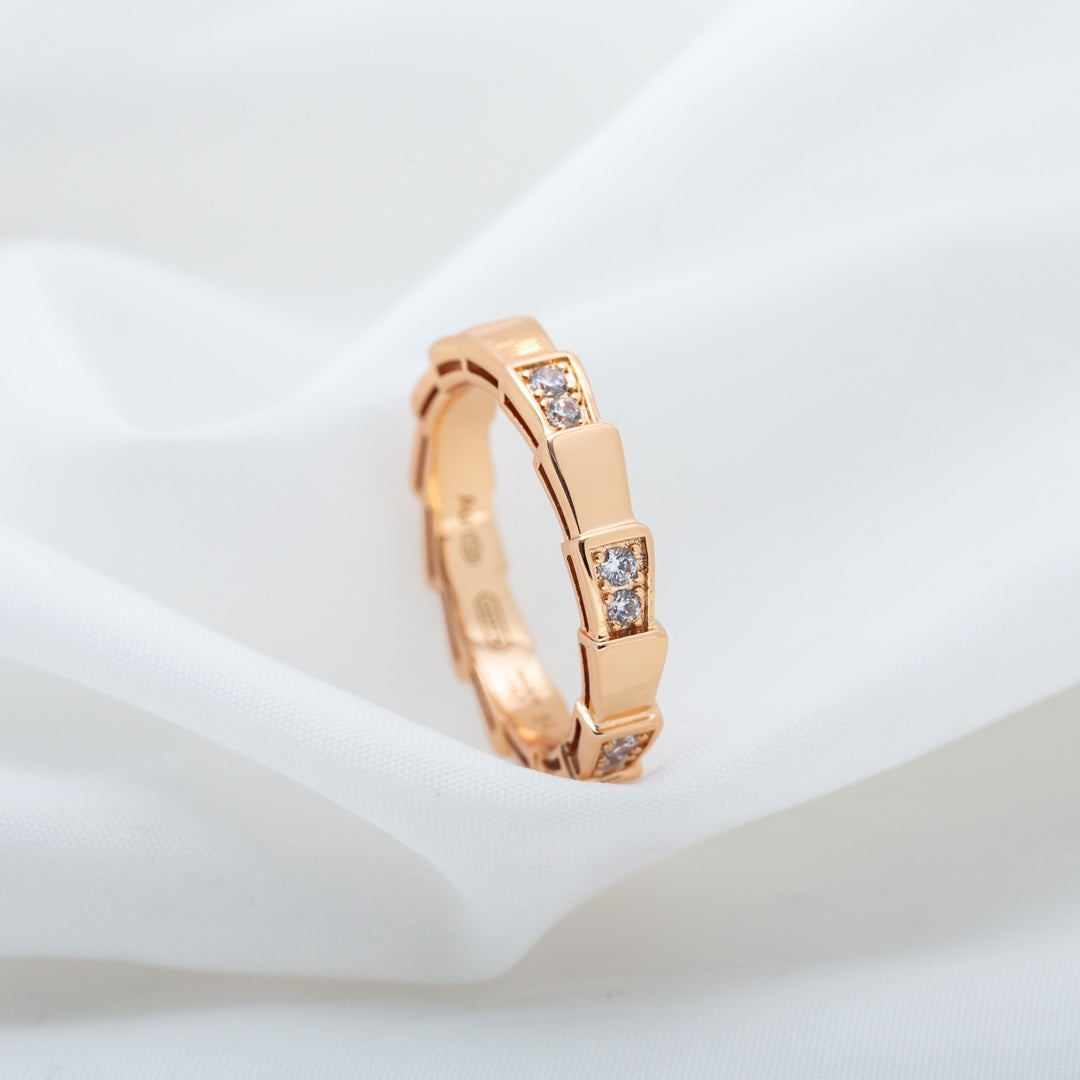 [⭐JeweliWhal]SERPENTI RING PINK GOLD  3MM