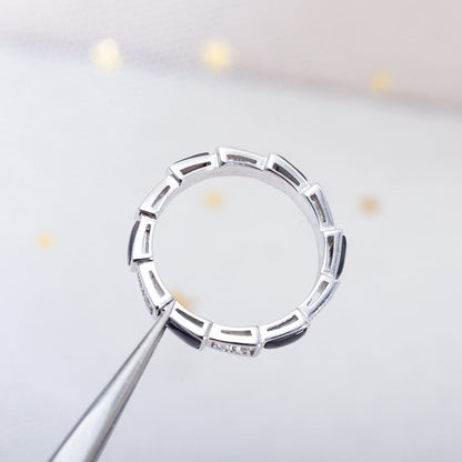 [⭐JeweliWhal]SERPENTI RING SILVER  DIAMOND BLACK MOP 3MM