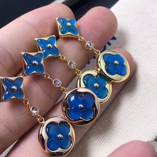 [⭐JeweliWhal]STAR AND SUN AGATE DIAMOND EARRINGS
