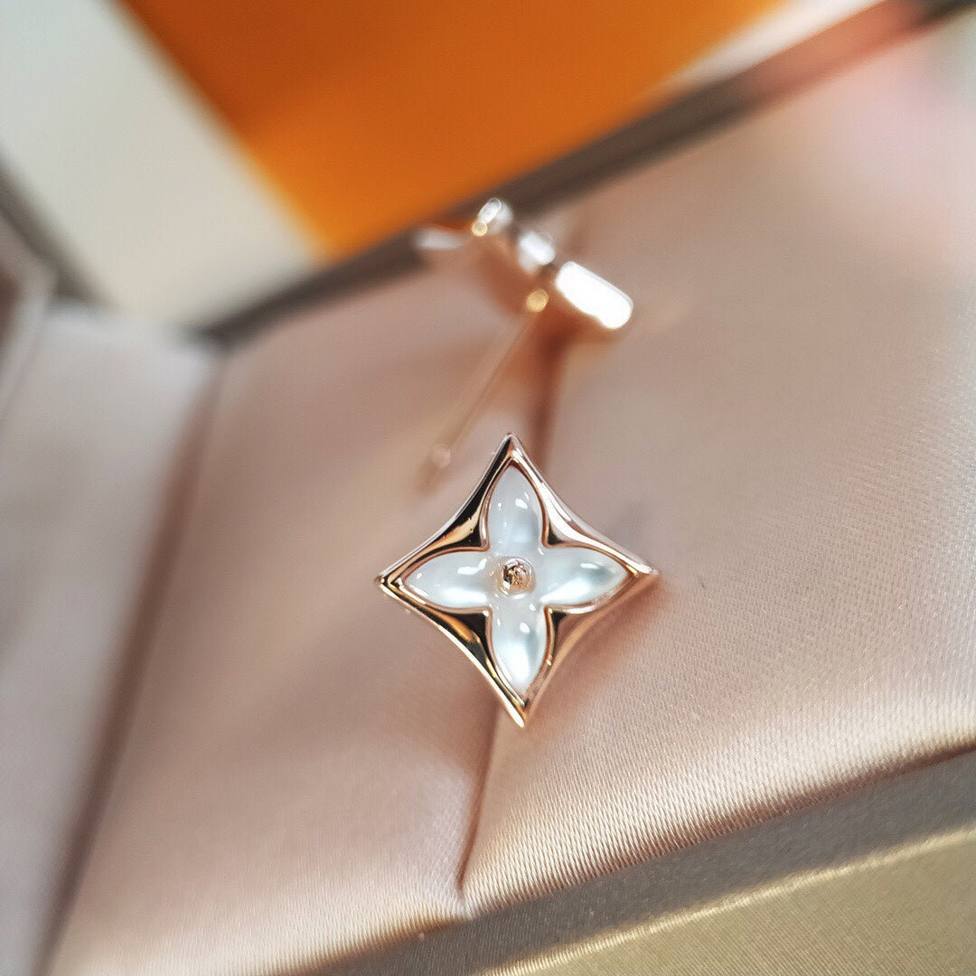 [⭐JeweliWhal]STAR MOP PINK GOLD EARRINGS