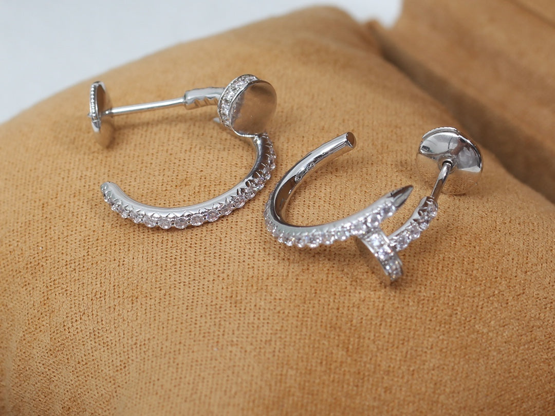 [⭐JeweliWhal]JUSTE EARRINGS 12.75MM SILVER DIAMOND