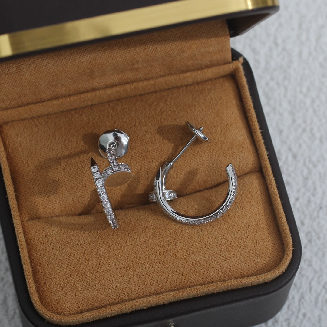 [⭐JeweliWhal]JUSTE EARRINGS 12.75MM SILVER DIAMOND