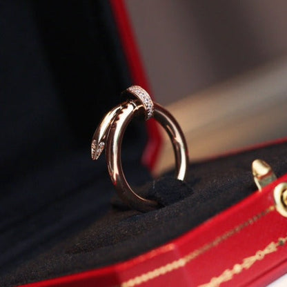 [⭐JeweliWhal]JUSTE RING 2.65MM PINK GOLD DIAMOND
