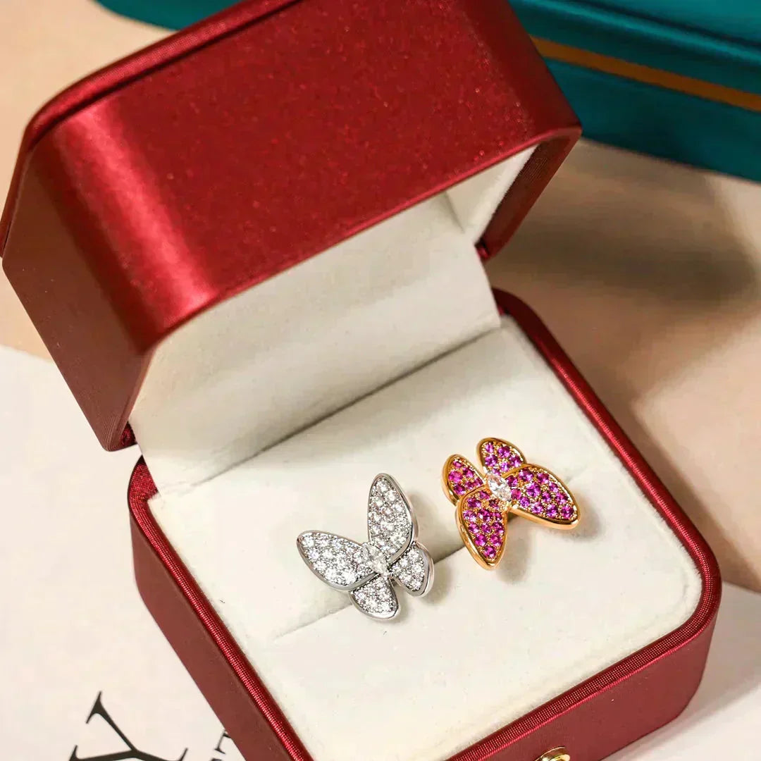 [⭐JeweliWhal]TWIN BUTTERFLY DIAMOND RING