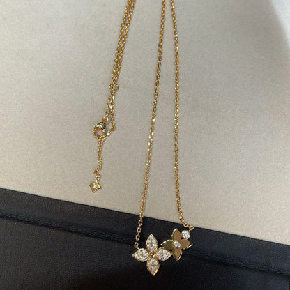 [⭐JeweliWhal]STAR BLOSSOM NECKLACE PINK GOLD DIAMONDS