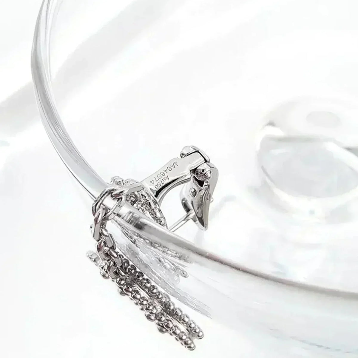 [⭐JeweliWhal]CLOVER 2 MOTIFS  DIAMOND ONYX EARRINGS SILVER