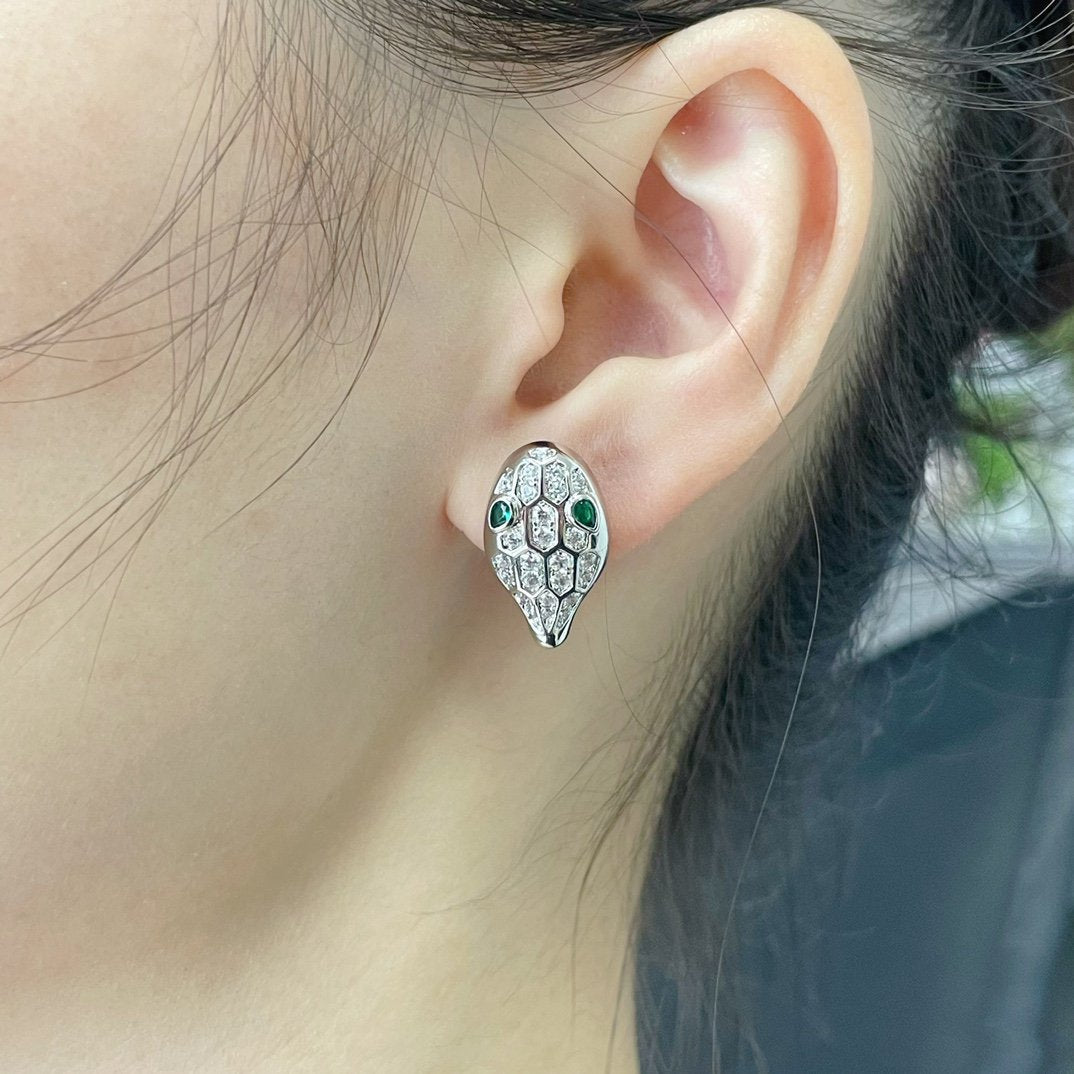 [⭐JeweliWhal]SERPENT DIAMOND STUD EARRINGS