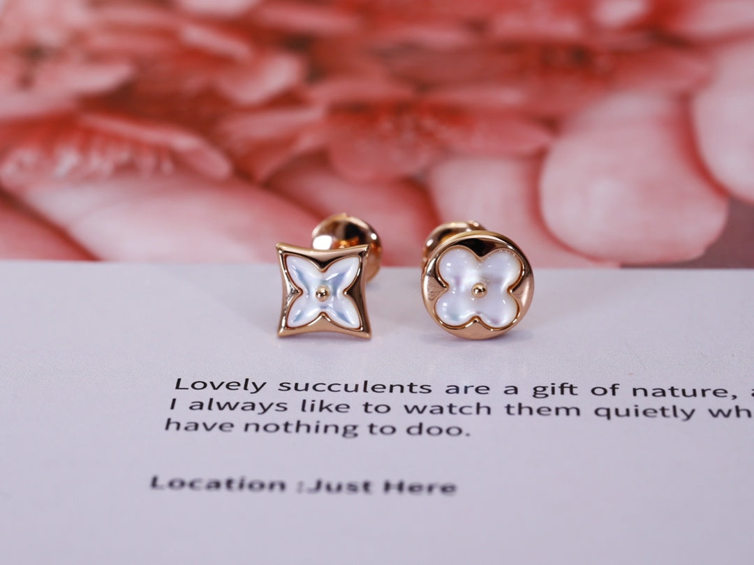 [⭐JeweliWhal]STAR AND SUN PINK GOLD MOP STUD EARRINGS