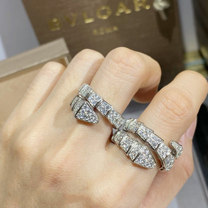 [⭐JeweliWhal]SERPENTI RING SILVER DIAMOND PAVED