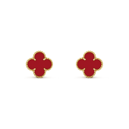 [⭐JeweliWhal]CLOVER MINI 9.5MM CARNELIAN EARRINGS
