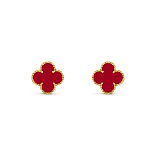 [⭐JeweliWhal]CLOVER MEDIUM 1 MOTIFS CARNELIAN  EARRINGS