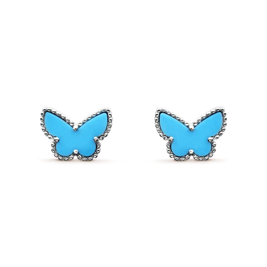 [⭐JeweliWhal]BUTTERFLY TURQUOISE EARRINGS SILVER