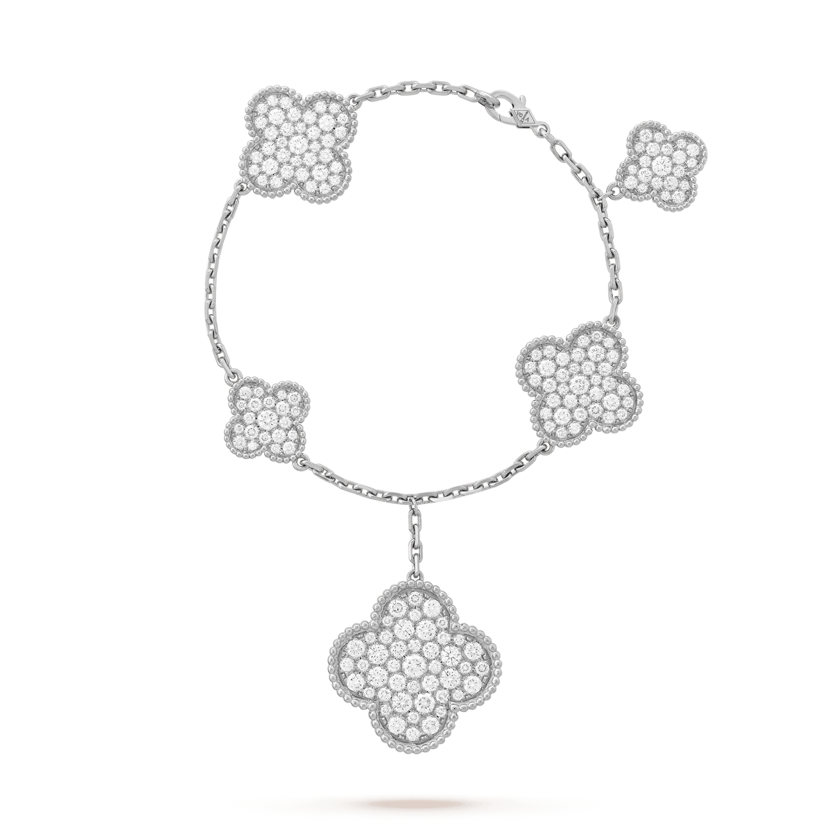[⭐JeweliWhal]CLOVER 6 MOTIFS SILVER DIAMOND BRACELET