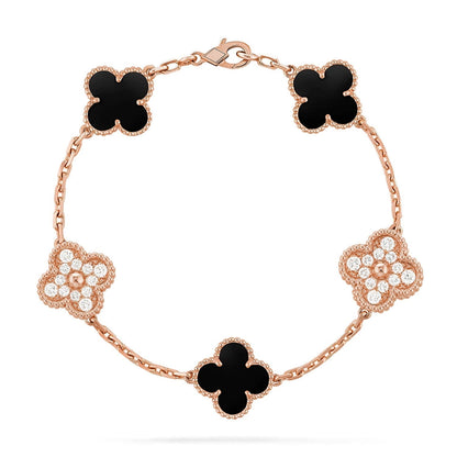 [⭐JeweliWhal] CLOVER 5 MOTIF ONYXS BRACELET COLLECTION