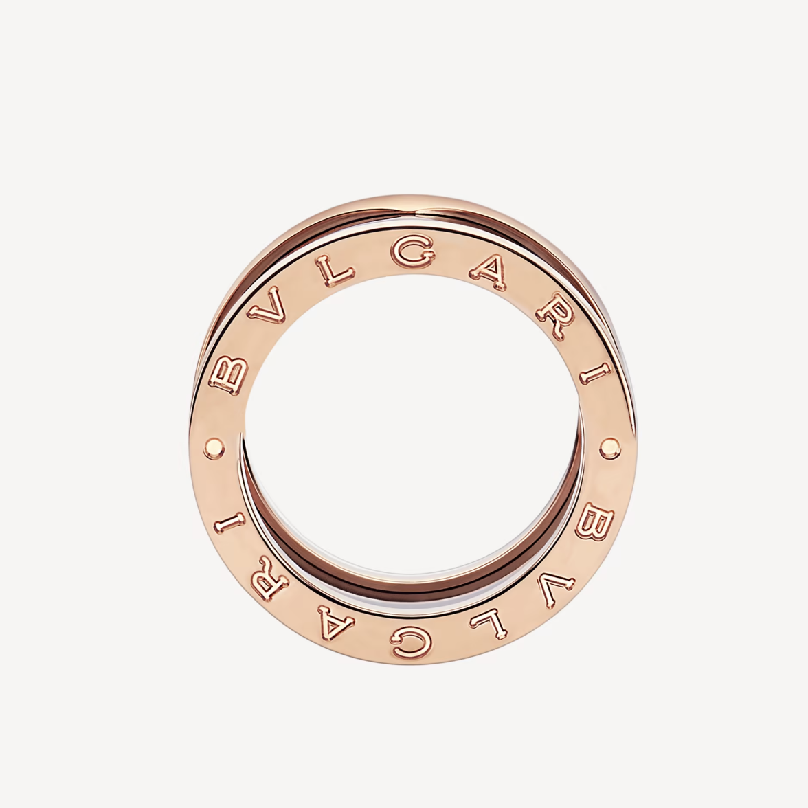 [⭐JeweliWhal]ZERO 1 FOUR-BAND LOOPS AND BLACK CERAMIC SPIRAL PINK GOLD RING