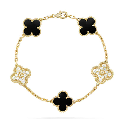 [⭐JeweliWhal] CLOVER 5 MOTIF ONYXS BRACELET COLLECTION