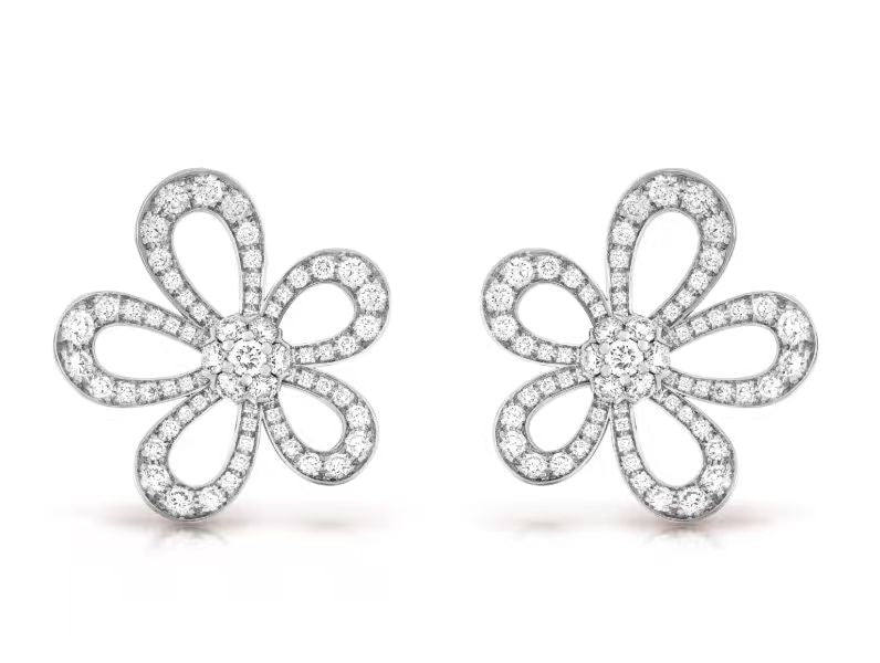 [⭐JeweliWhal]FLOWERLACE EARRINGS FULL DIAMONDS