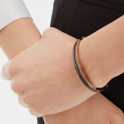 [⭐JeweliWhal]ZERO 1 PINK GOLD WITH MATTE BLACK CERAMIC BRACELET