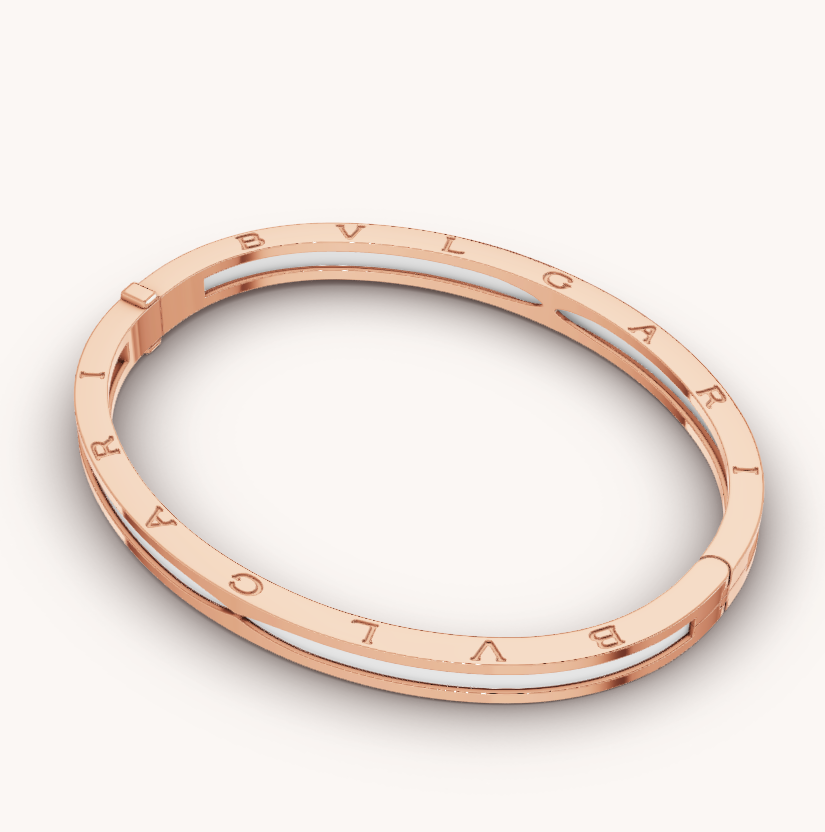 [⭐JeweliWhal]ZERO 1 PINK GOLD WITH WHITE CERAMIC BRACELET