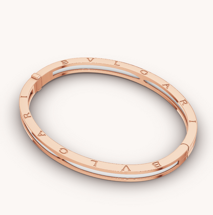 [⭐JeweliWhal]ZERO 1 PINK GOLD WITH WHITE CERAMIC BRACELET