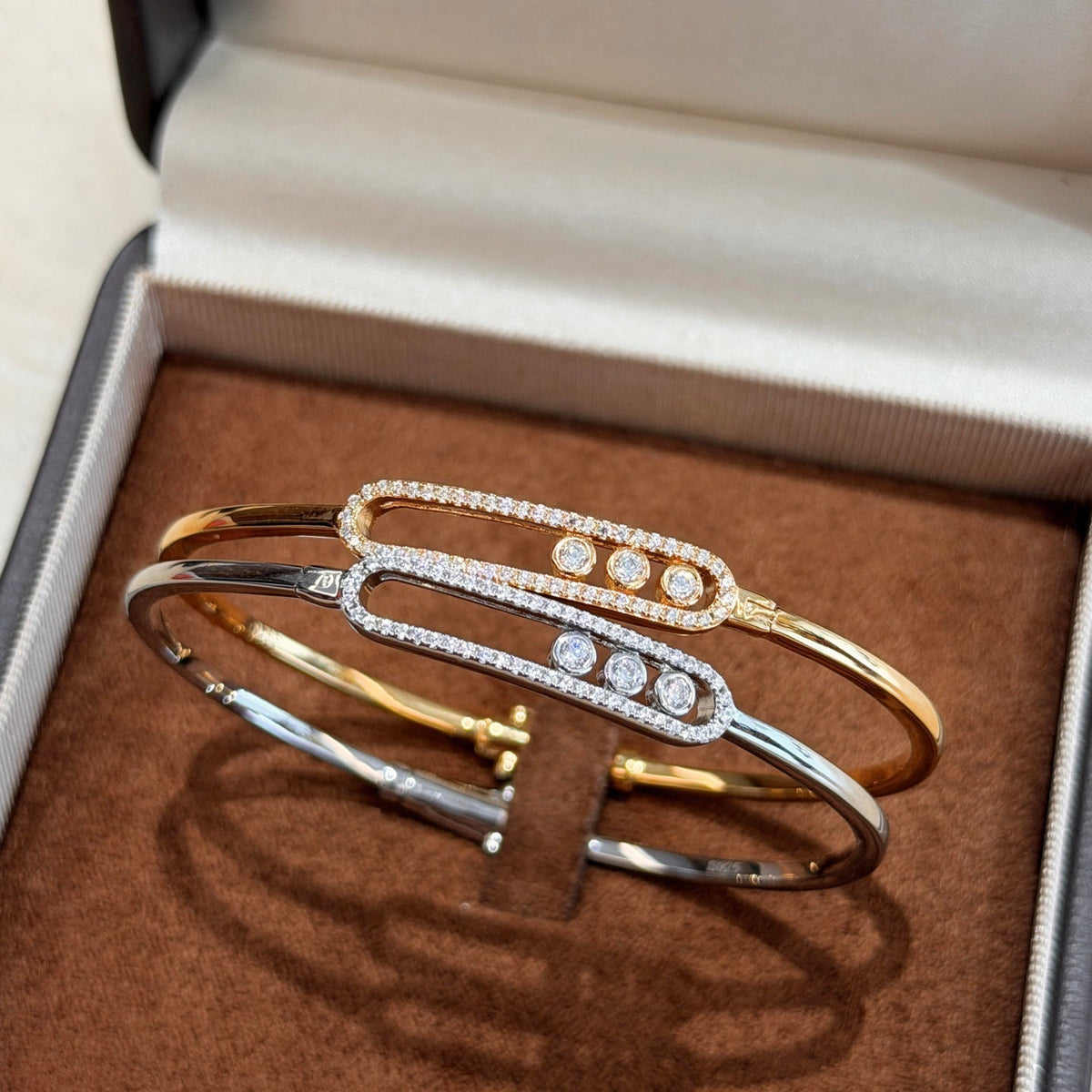 [⭐JeweliWhal]Move Pavé Diamond Bangle Bracelet M
