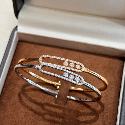 [⭐JeweliWhal]Move Pavé Diamond Bangle Bracelet M