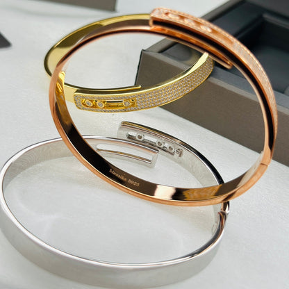 [⭐JeweliWhal]Move Noa Rose Gold Pavé Diamond Bangle Bracelet