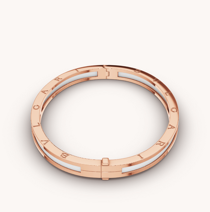 [⭐JeweliWhal]ZERO 1 PINK GOLD WITH WHITE CERAMIC BRACELET