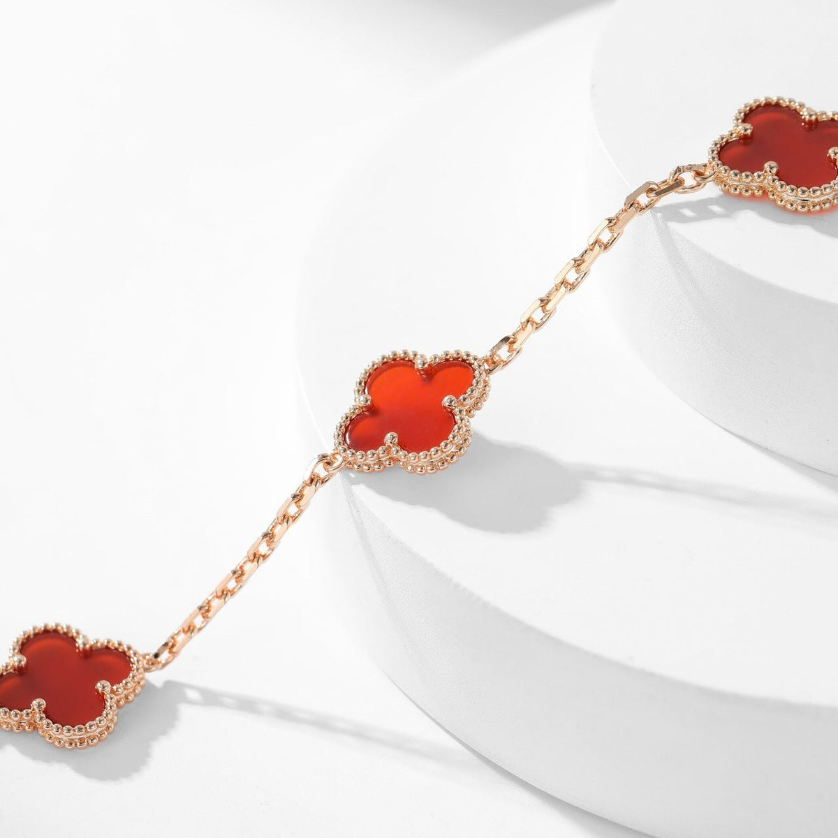 [⭐JeweliWhal]CLOVER 10 MOTIFS CARNELIAN NECKLACE