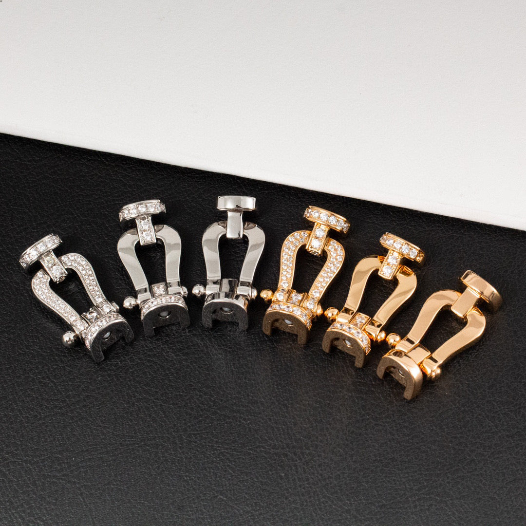 [⭐JeweliWhal]FORCE LARGE HORSESHOE FULL DIAMOND BRACELET GOLD