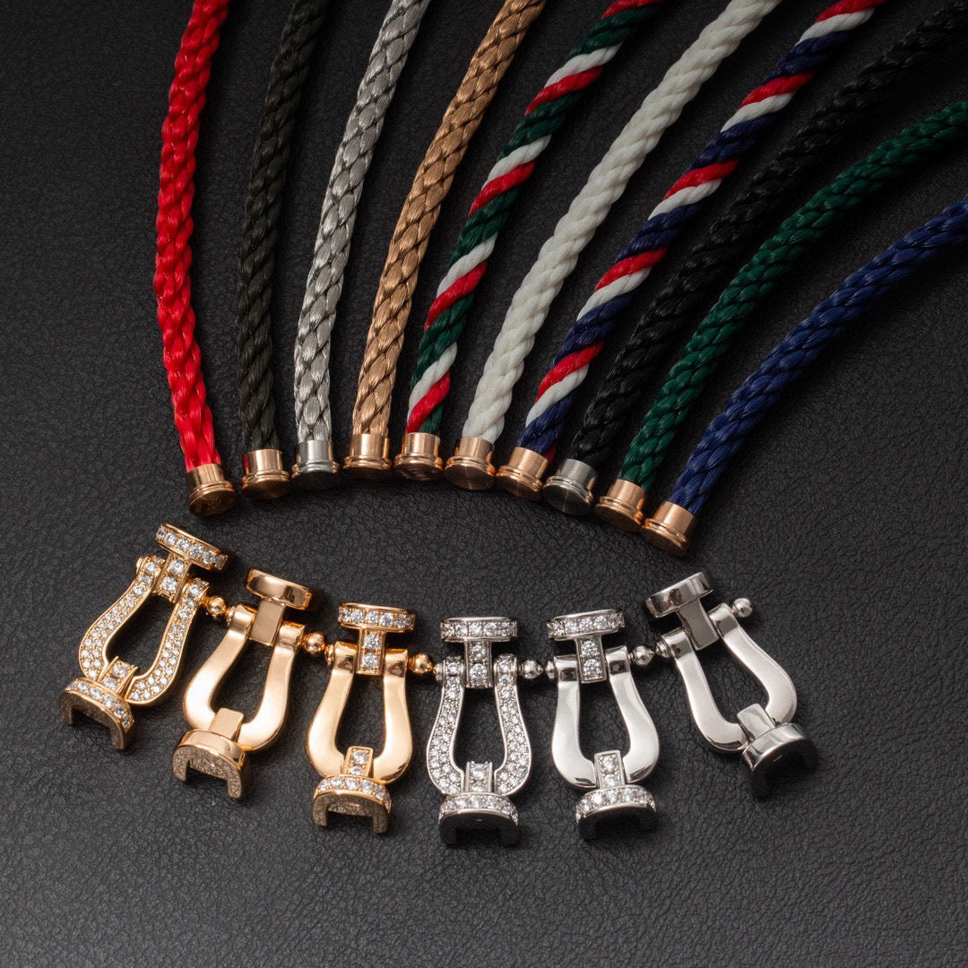 [⭐JeweliWhal]FORCE LARGE HORSESHOE FULL DIAMOND BRACELET GOLD