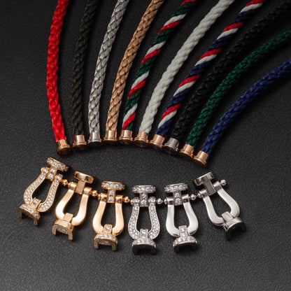 [⭐JeweliWhal]FORCE LARGE HORSESHOE FULL DIAMOND BRACELET GOLD