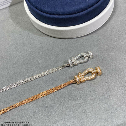 [⭐JeweliWhal]FORCE SMALL HORSESHOE  DIAMOND CHAIN ROPE BRACELET