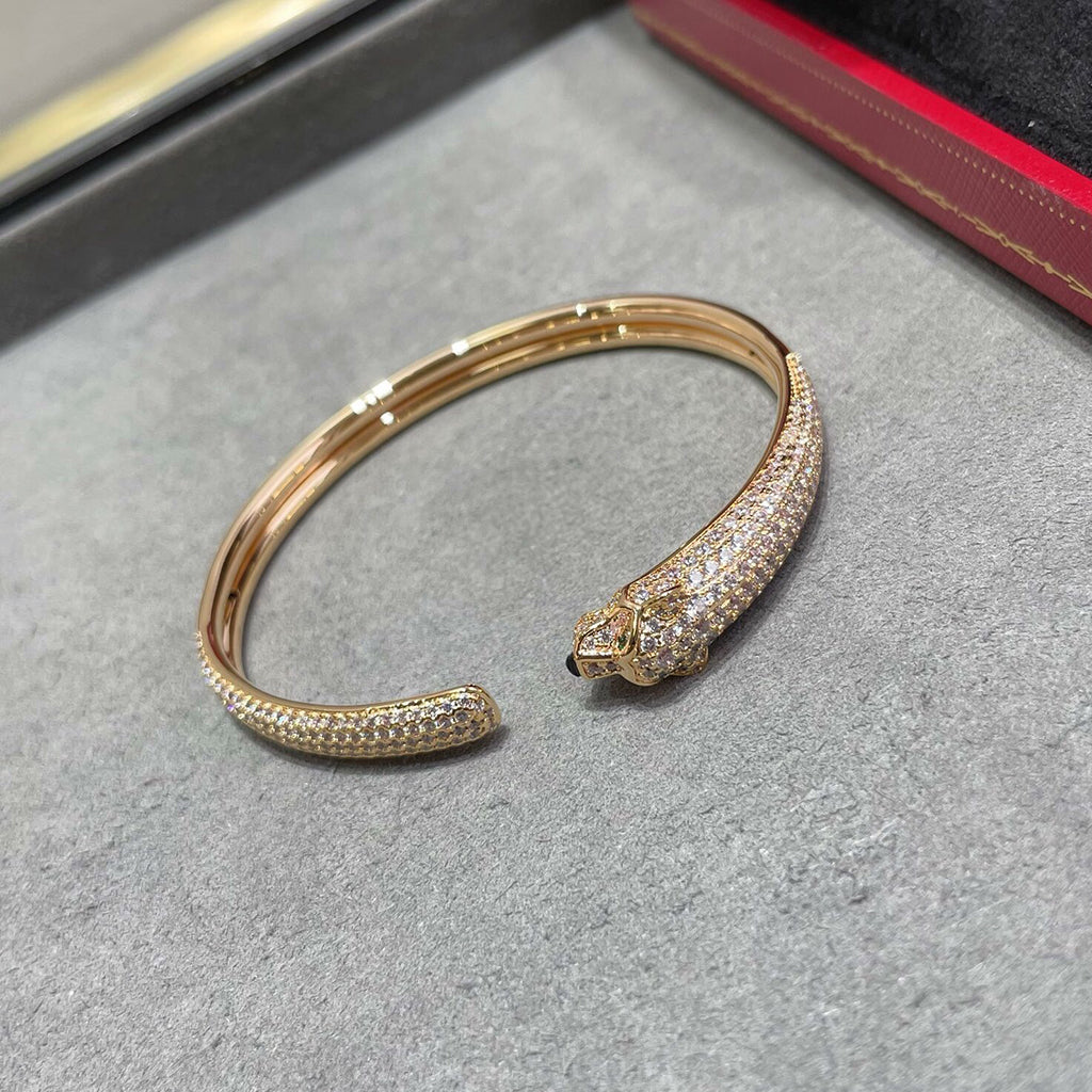 [⭐JeweliWhal]PANTHERE FULL DIAMOND OPEN BRACELET