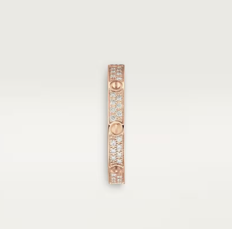 [⭐JeweliWhal]LOVE RING 2.6mm-wide full-diamond ring Rose Gold