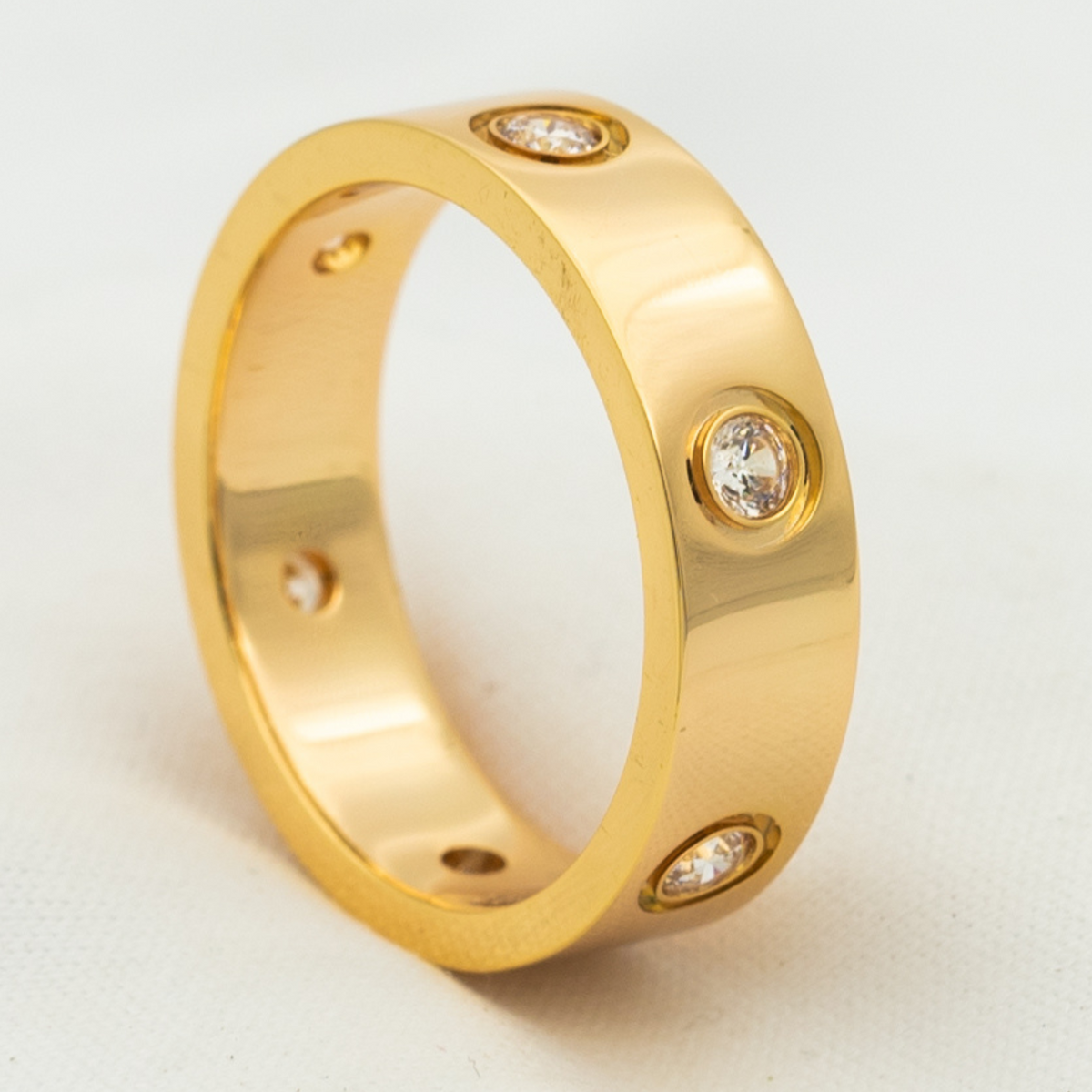 [⭐JeweliWhal]LOVE RING 5.5MM 6 DIAMONDS PINK GOLD