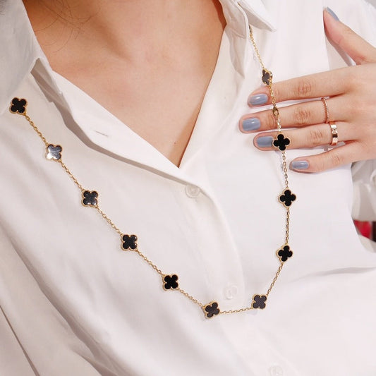 [⭐JeweliWhal]CLOVER 20 MOTIFS ONYX ROSE GOLD